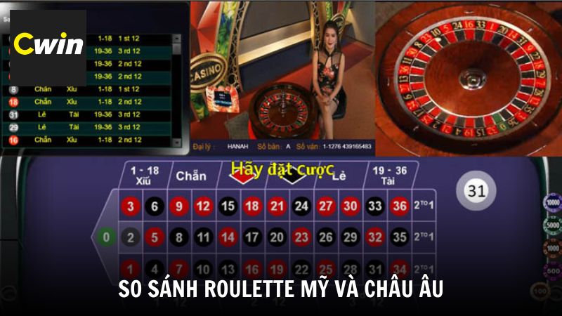 So sánh Roulette Mỹ và châu Âu